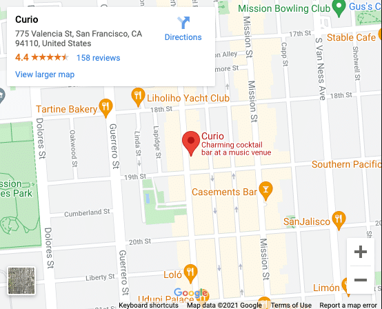 Google Maps of Curio in San Francisco
