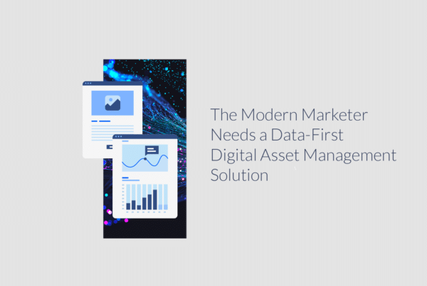 Dashboard icons promoting whitepaper The Modern Marketer Needs a Data-First Digital Asset Management Solution